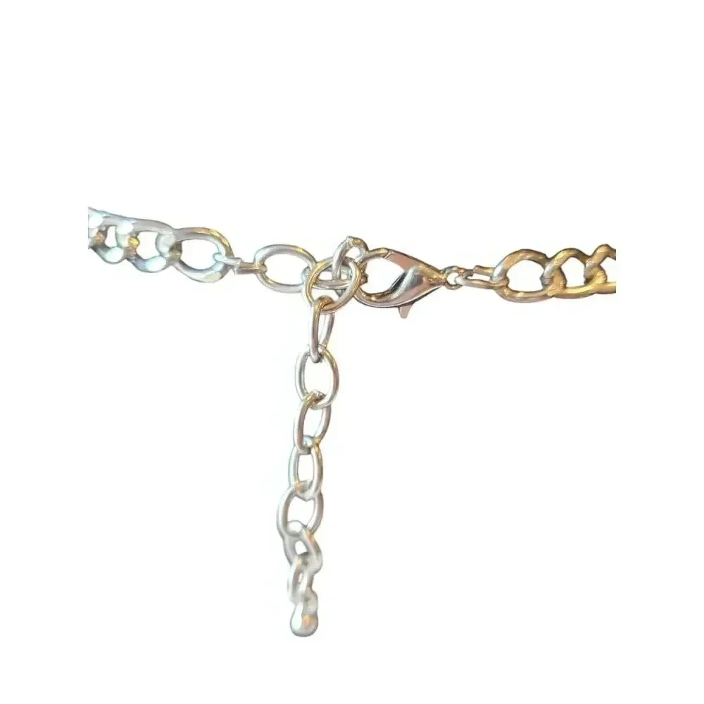 Triple Strand‎ Shell Crystal Bead Bib NecklaceTeal Blues Spring Summer Classic